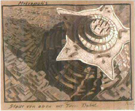 Erich Kettelhut Metropolis Sketch