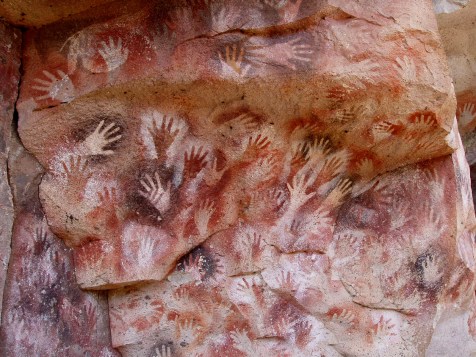 Cave painting hand prints